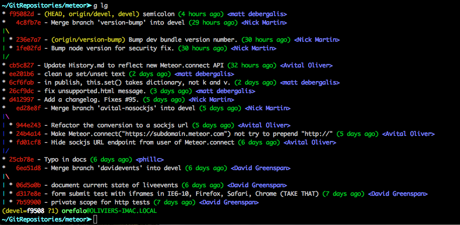 A clean git history